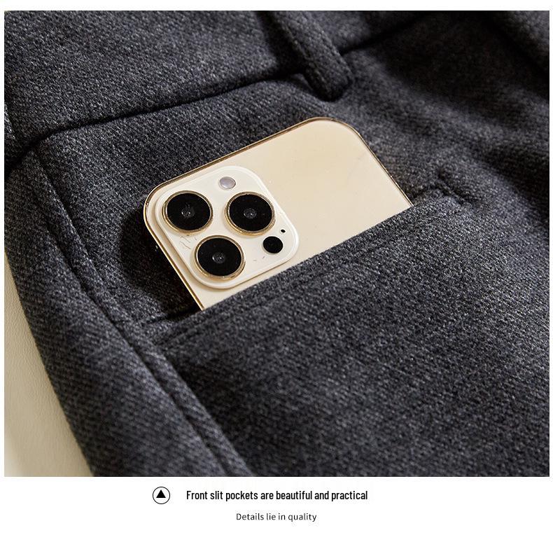 2024 Podzim/Zima Dámské zeštíhlující kalhoty se širokými nohavicemi ze směsi vlny