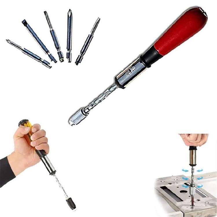 Semi Automatic Push Pull Ratchet Screwdriver Adjustment Spirals Ratchet Screwdriver Assembly With Replaceable Heads