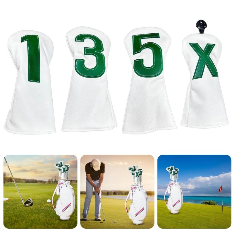 4Pcs PU Golfs Mallet Putter Headcover Golfs Club Head Cover Golfs Men Women Golfs Driver Golfs Club Cover Iron Headcover