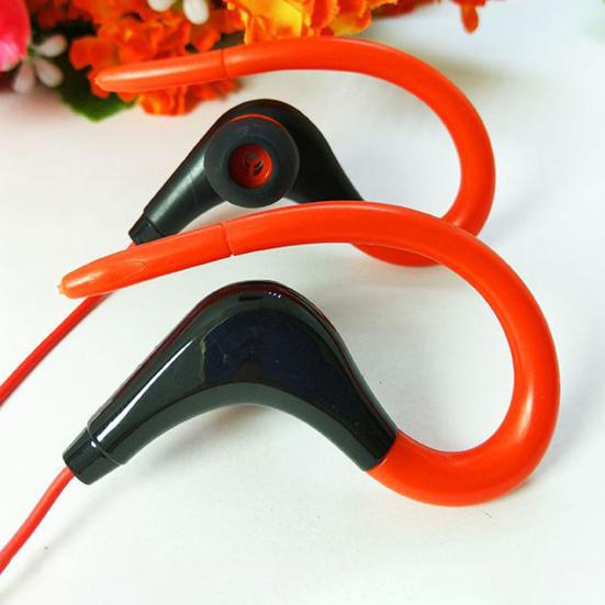 Wired Earbud High Fidelity Waterproof Ergonomic 3.5mm Noise Reduction Sports Ear Hook Earphone for Running