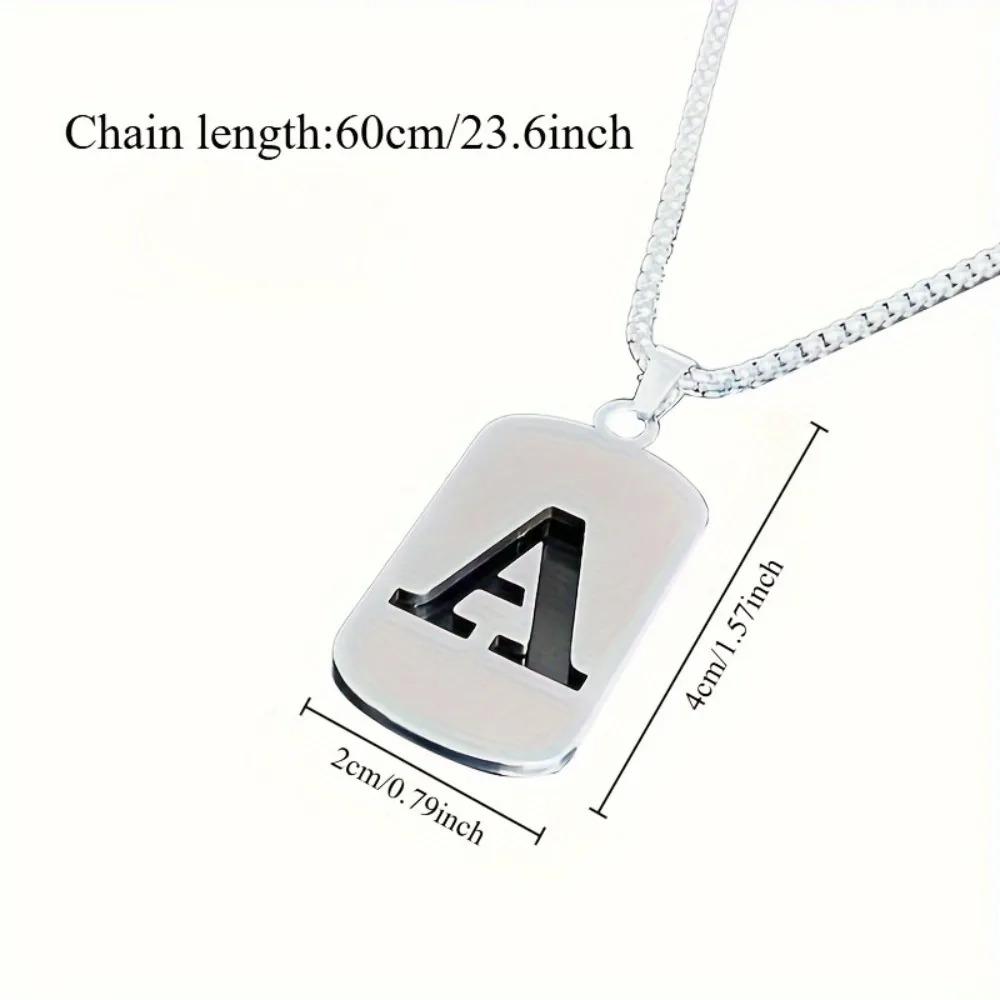 Hip Hop Stainless Steel Men Women Pendant Necklace Hollow 26 Letter Without Plating Design Style Chain for Daily Wear and Gift