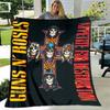 Guns n'roses band retro print blanket Flannel Soft Comfort Blanket Home Travel Blanket Kids Warm Blanket birthday gift