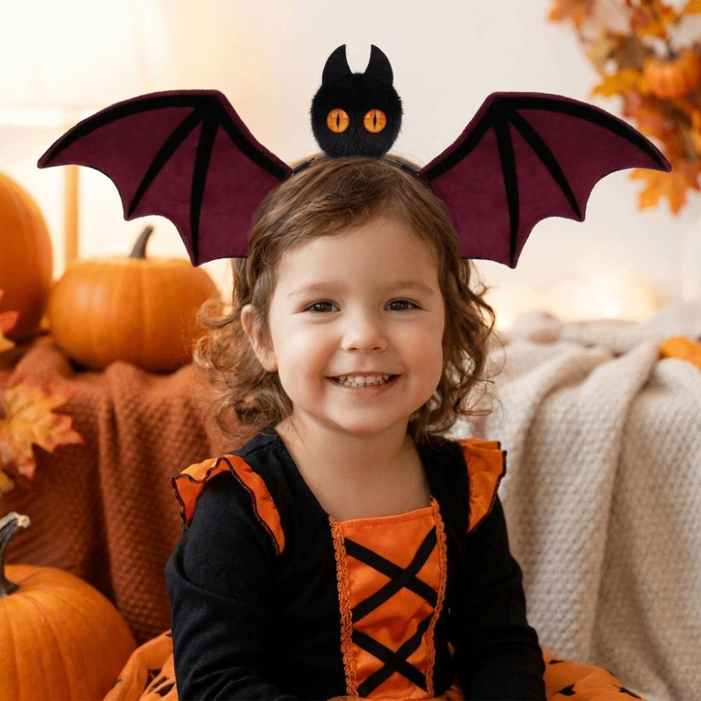 Soft Velvet Fabric Bat Wing Headband Delicate Bat Wing Decoration Halloween Headband Cosplay Event