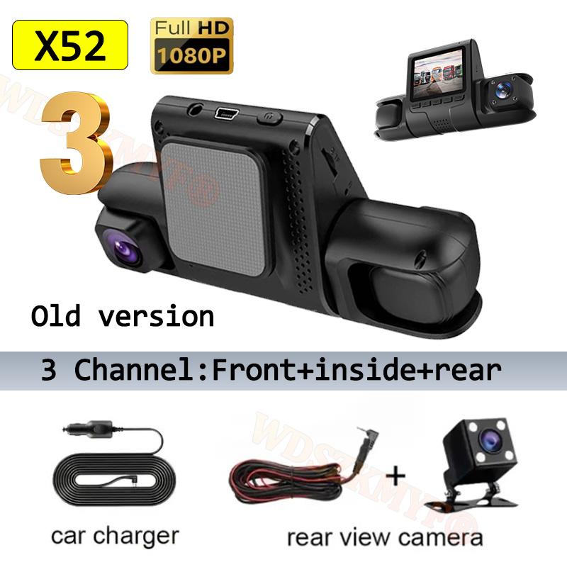 

360° Автомобильный видеорегистратор 4 канала Видеорегистратор 1080P Автомобильный видеорегистратор 3/4 объектива Передний внутренний поворотный и задний вид Ночное видение Черный ящик no card