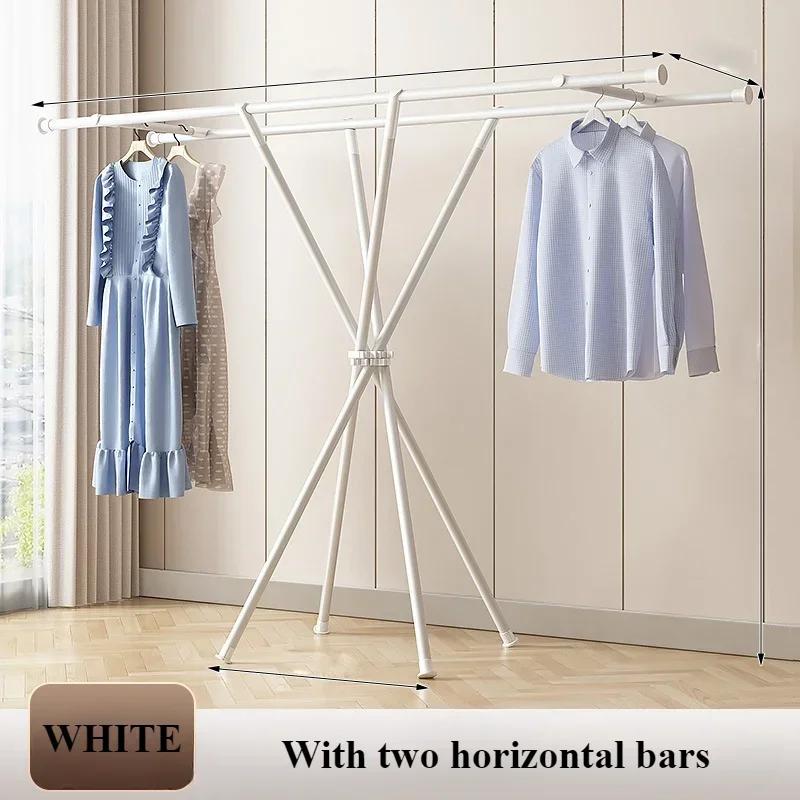 Foldable Clothes Hanger Floor Type Quickly Folding Household Drying Rack Indoor Balcony X-shaped Outdoor Simple Clothes Rack