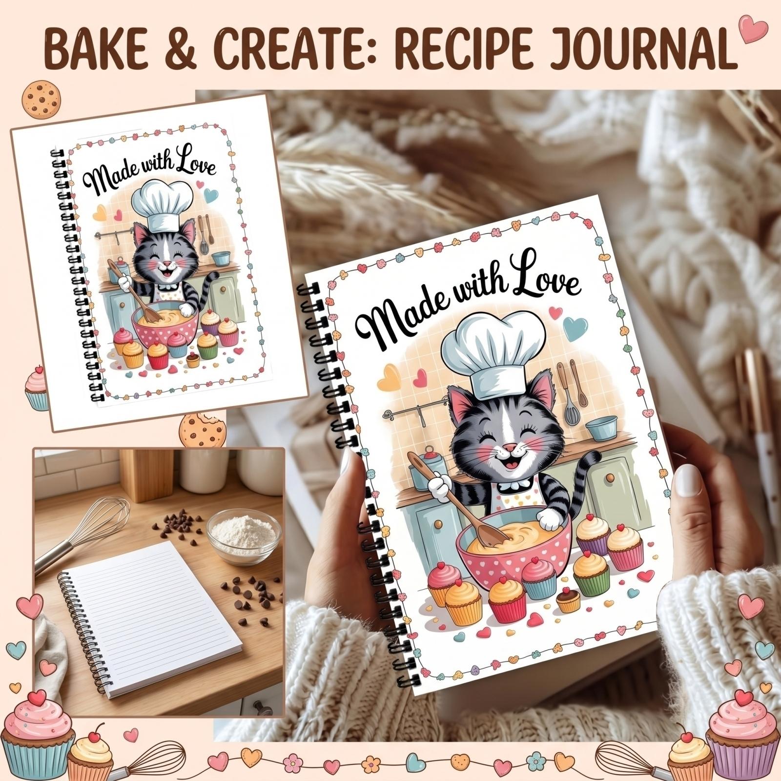 

Spiral Recipe Notebook Cute Cooking Journal Blank Recipe Book To Write In Your Own Recipes, Kitchen Organizer One Size