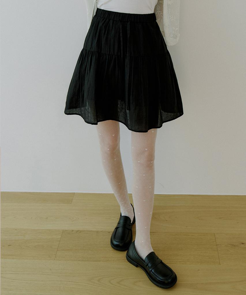 Riorg Woi Semi Pleats Mini Skirt Black