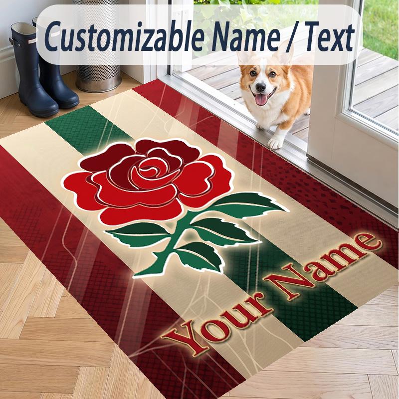 Custom Text Printed Rug England Rugby Non Slip Floor Carpet For Home Room Decor