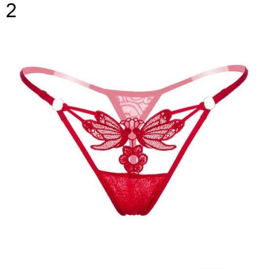 Mutandine slip a vita bassa con perizoma sexy in pizzo a forma di farfalla da donna