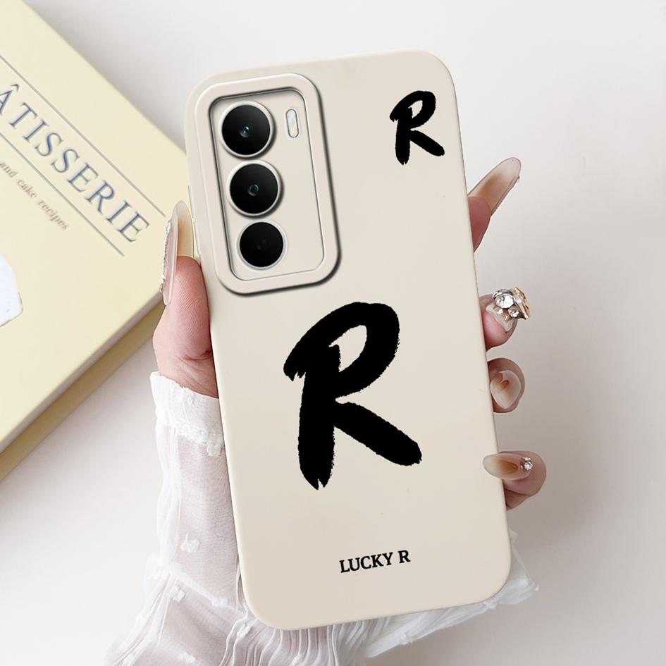 For Realme C71 2025 Case RMX5303 Cover Cute Lucky Initial Letters Soft Silicone Lens Protective Covers For RealmeC71 C 71 Bumper