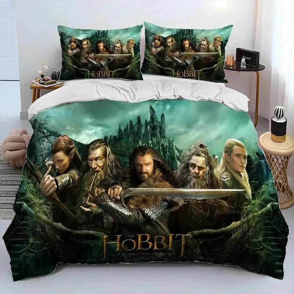 3D Print L-Lord of Rings H-Hobbit Bedding Set Duvet Cover Bed Set Quilt Cover Pillowcase Comforter King Queen Size Boys Adult