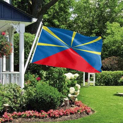 3x5ft and 2x3ft French Reunion Island Flags, Made from 100D Polyester Material, Showcasing the French Reunion Region. They Come with Two Metal Grommet