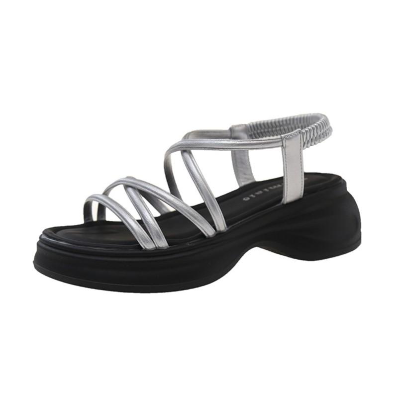 Fashion Womens French Platform Sandals 2025 Summer Boho Woven Roman Sandals Retro Beach Casual Shoes Lightweight Comfortable Chic Trendy