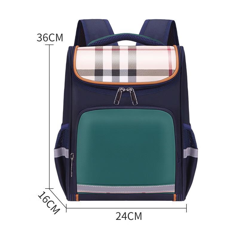 Hu Feng Kids Ergonomic Plaid Backpack for Boys