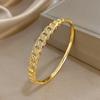Luxury Sparkling Zircon Gold Plated Bracelet for Women Minimalist Hollow Geometry Round Bangle Bracelet Party Jewelry Gift