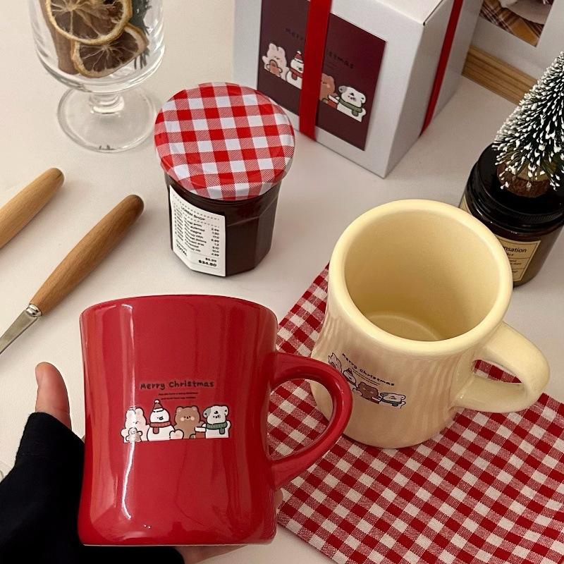 Original Neujahrsgeschenk Weihnachtsgeschenk Tasse Cartoon Wassertasse Milch Frühstückstasse Büro Kaffeetasse Paar Geschenkbox