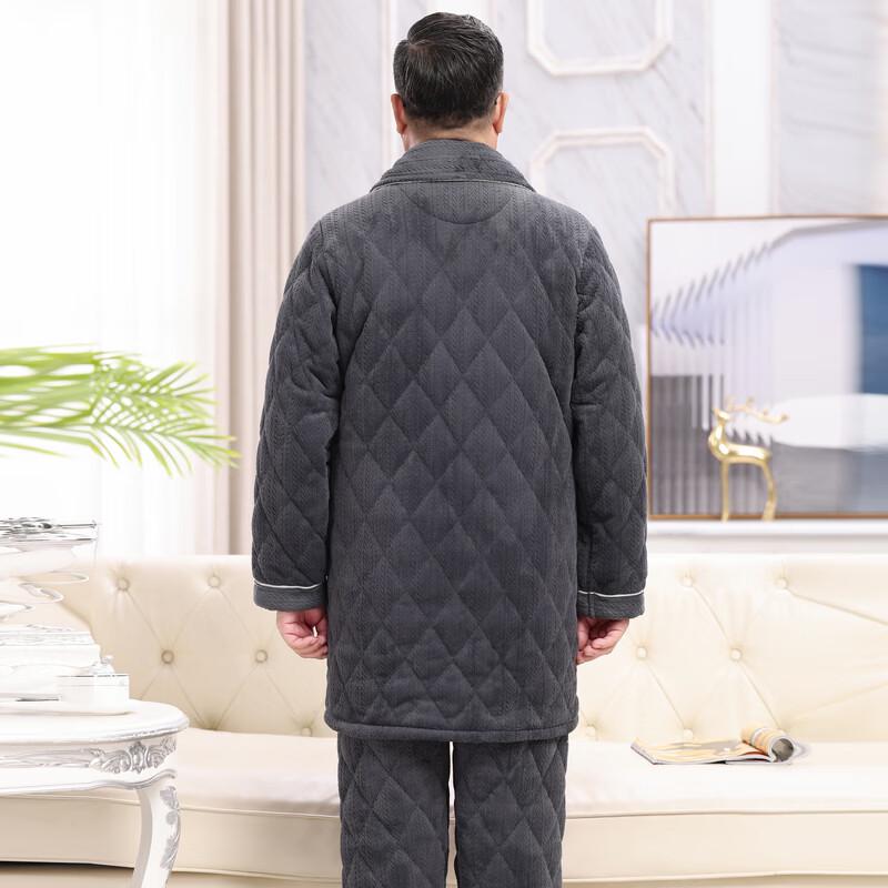 YUZHAOLIN Men's Winter Thickened Flannel Pajama Set