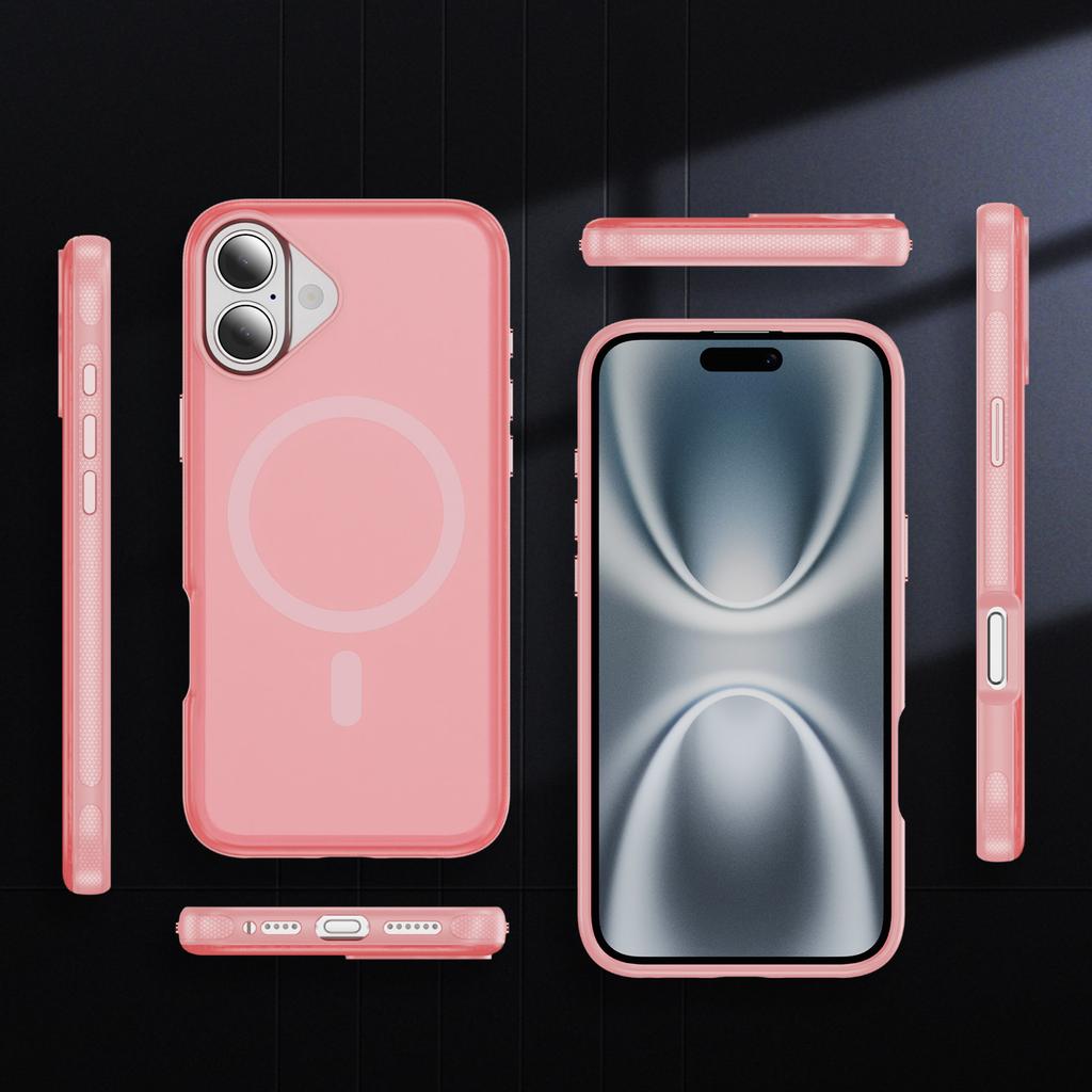 For iPhone 17 Case PC+TPU Skin Touch Anti-drop Phone Cover Compatible with MagSafe