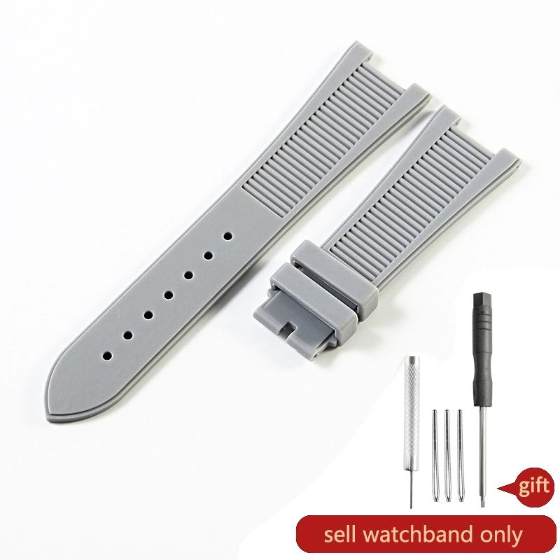 Para Patek Philippe Sport Elegante Serie Nautilus 5711/5712/5980 Correa de Reloj de Silicona Impermeable para Hombre 25x13mm