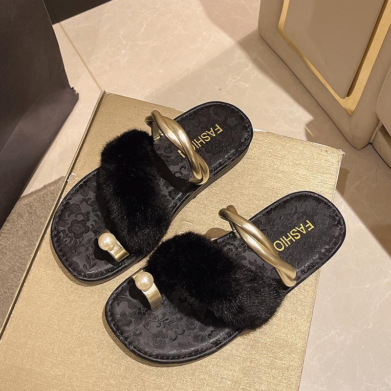 Modischer Zehen-French-Slipper mit flachem Boden für Damenbekleidung im Sommer 2025 Neue modische, lässige Zehen-Strandsandalen