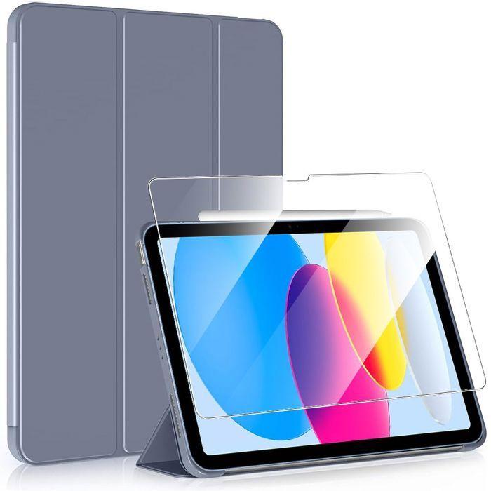 Coque + Verre Trempé - iPad - 11" (A16) - Protection Antichoc - Violet - Support Veille-Réveil