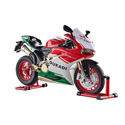 Maßstab 1/9 Ducati 1199 Panigale R Legierung Motorrad Diecast Modell Startfähig Sprühbar Dynamisch mit Sound Licht Sammlerstück Ornament Geschenk für Jungen