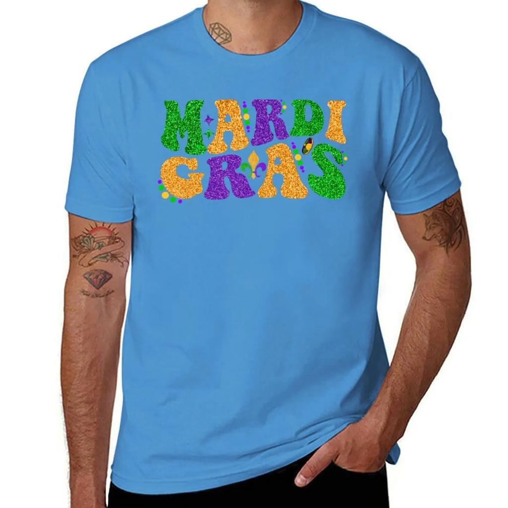 Happy Mardi Gras Retro Groovy Funny Mardi Gras Carnival Party Gift TShirt Aesthetic clothing plus sizes funny t shirts for men
