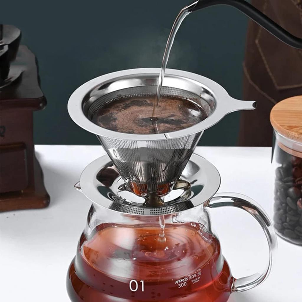 3 pcs sets Reusable Mesh Coffee Drip Filter Pour Stainless Steel Coffee Dripper Pour-over coffee funnel for Single Cup Brew