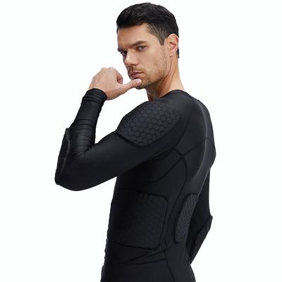 Adult Padded Compression T-Shirts Chest Protector Sternum Protection For Soccer Paintball Football Long Sleeve Tops