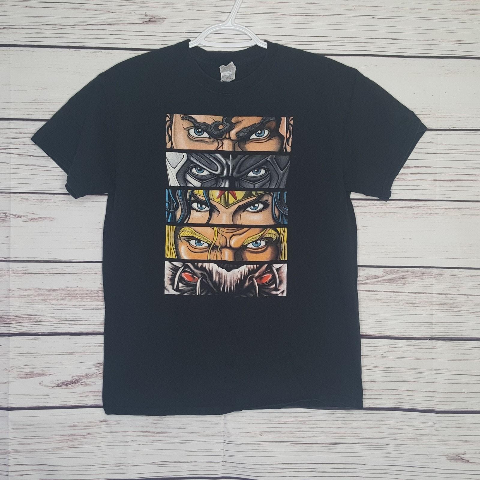 DC Comics Justice League Eyes Shirt Size M Superman Wonderwoman Batman Aquaman S