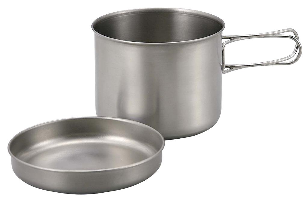 Captain Stag BBQ Pot and Plate Set, Titanium Cartridge Cooker Set 820ml (M-9078)