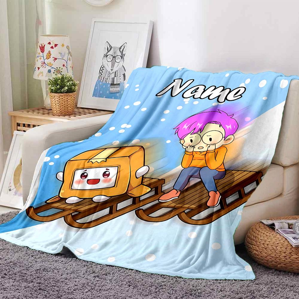 Customiz Name Personality LankyBox - Foxy  Blanket Soft &Warm Sofa Office Bed Travel Lunch Break Blanket, Gift Suitable All Seasons