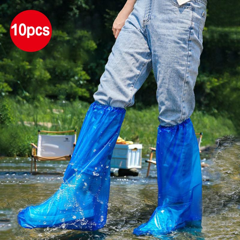 

10 шт. Водонепроникні одноразові чохли для взуття, Прозорий пластик, Для вулиці, Товсті, Зносостійкі, Водонепроникні, Ізоляційні