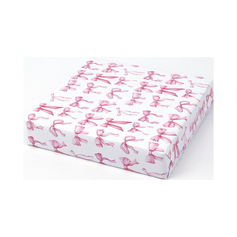 New Pink Bow Ribbon Large Birthday Gift Wrapping Paper Roll - Rainbow Ink Style