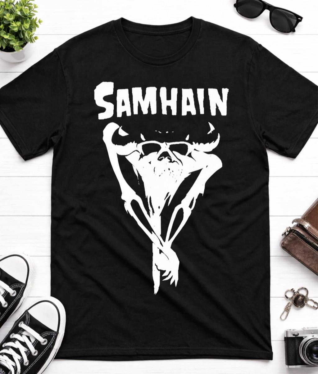 Samhain Band Skull T Shirt Black Gothic Horror Danzig Punk Unisex Tee S разноцветный