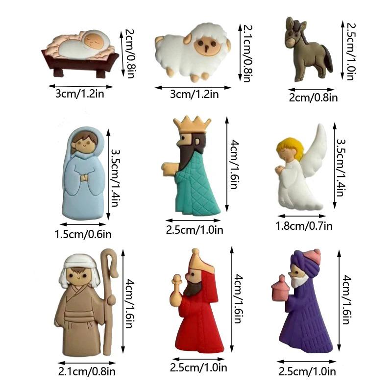 

9Pcs DIY Accessories Refrigerator Patch PVC Decorate Jesus Fridge Magnets Your Fridge Or Phone Case Without Magnet