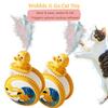 Interactive Cat Wobble Toy with Ball, Feathers & Soft Plush - 360° Rotating Automatic Bouncing Kitten Play Toy for Teeth Biting