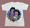 NIEUW Disney Aladdin Jasmine T-shirt Wit Maat S-5XL Prinses Prins Heruitgave