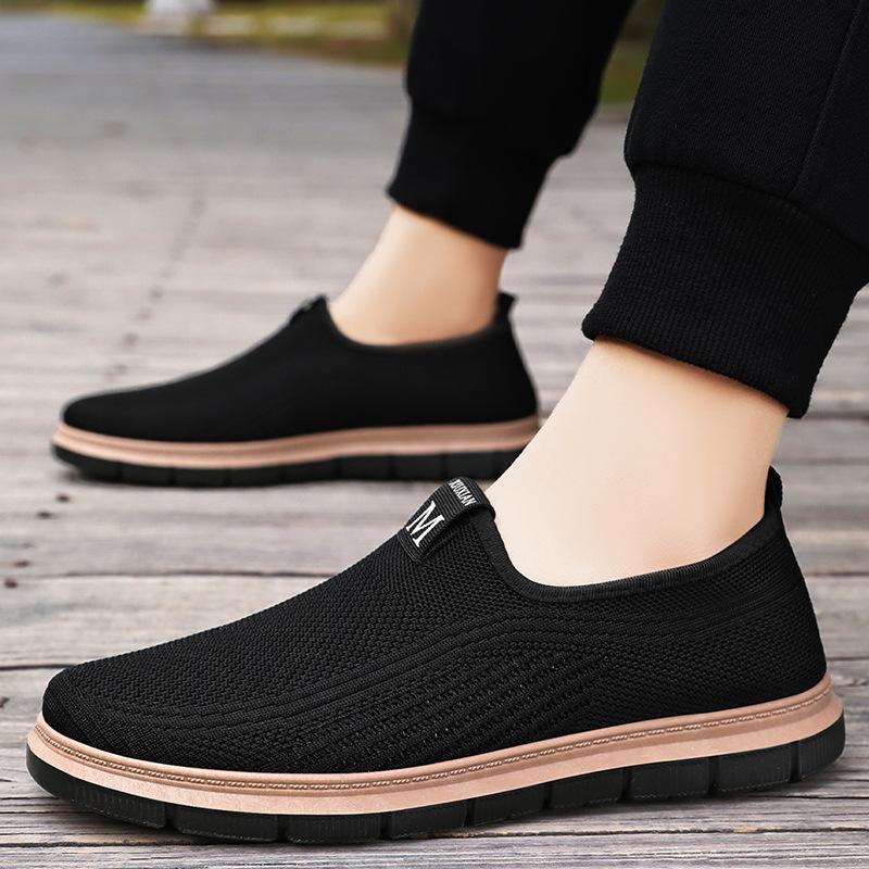 Shoes Men's Casual Shoes Summer New One-pedal Old Beijing Cloth Shoes Fly-woven Breathable Non-smelly Foot Versatile Men's Shoes