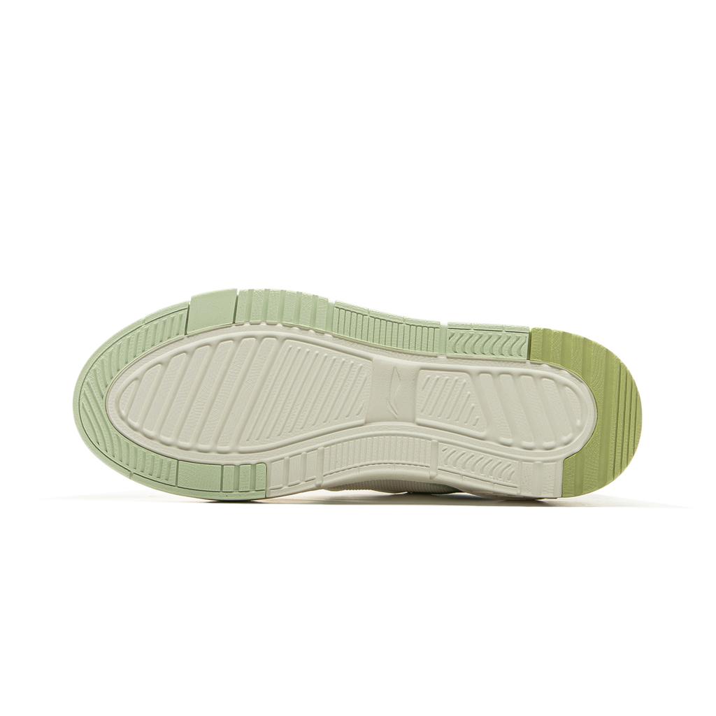 New LiNing COMMOM 80s Wear resistant Non slip And Breathable Low Top Skateboard Shoes Women's Beige White Green AGCV052-5
