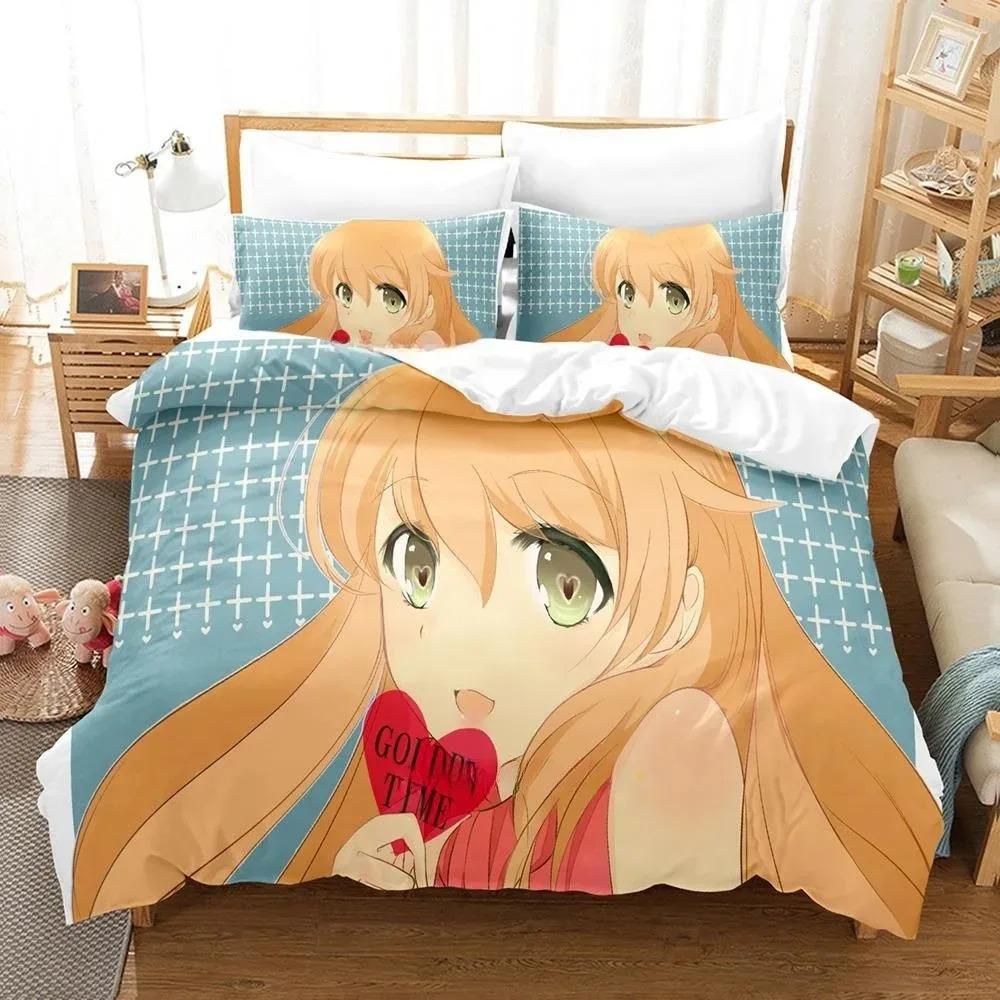 Girl's Bedding Set Anime G-Golden Time Duvet Cover Pillowcase Home Single/Double Bedroom Decor, Teen Adult Gift