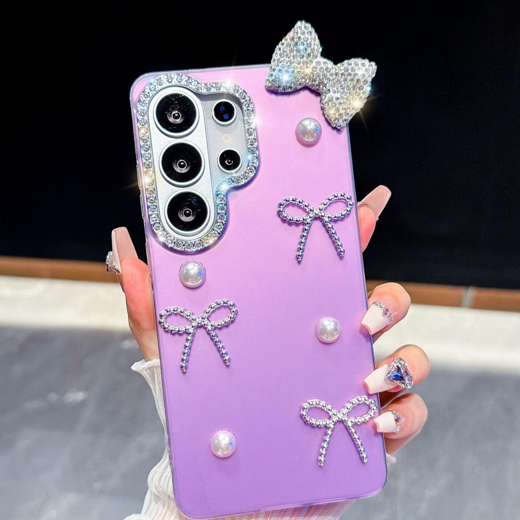 Samsung S26Ultra Mobile Phone Case A57 Star Diamond A27 Pearl Bow S26FE Protective Case A36 for Japan and South Korea