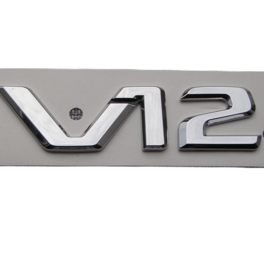 Chrome Black V12 V 12 Letters Sides Fender Badges Emblems for Mercedes Benz MAYBACH S500L S600L S63 S65 S65L AMG