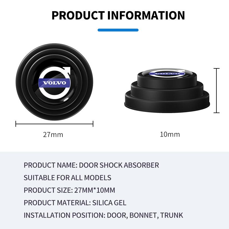 1/2/4Pcs Car Door Anti-Collision Silicone Pads For Volvo Rdesign Polestar AWD V50 S60 XC60 S40 XC40 XC90 V60 S80 S90 V90 V70 T6