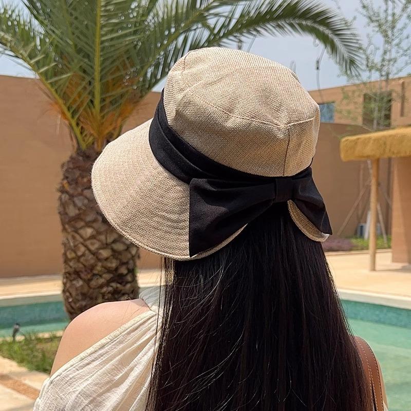 Japanese Big Hat Fisherman Hat for Women In Summer Casual and Versatile Color Blocking Thin Style Face-shading Small Sun Protection Basin Hat