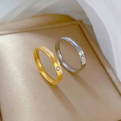 Nessuno Sbiadimento, Geometria Minimalista, Acciaio al Titanio, Anello Danzante al Vento Freddo, Anello Semplice con Indice Personalità Tendenza Uomo e Donna