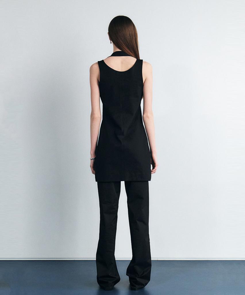 Sillot Twist Neck Sleeveless Mini Dress (Black)