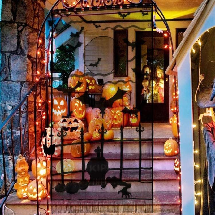 Halloween Decorative Table Cloth Black Lace Spider Holiday Party Backdrop