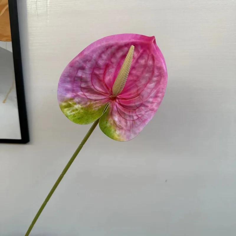 10Pc/lot 3D Printing Palm Artificial Flowers Wedding Hall Layout Home Decoration Fake Anthurium Flowers Party Flower Arrangement