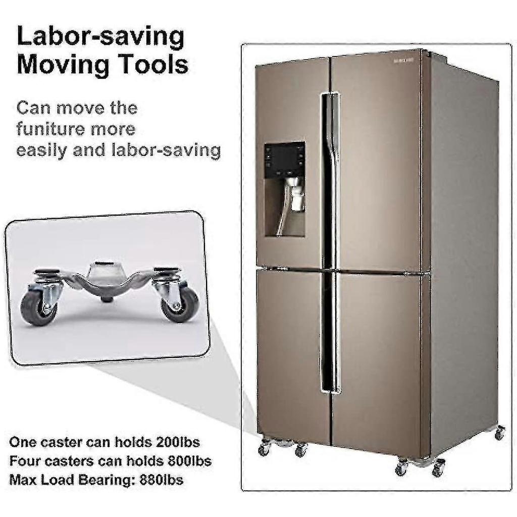 4er-Pack 6 Zoll Stahl-Dreibein-Dolly-Set zum Bewegen von Möbeln und Geräten 220 lbs Tragfähigkeit